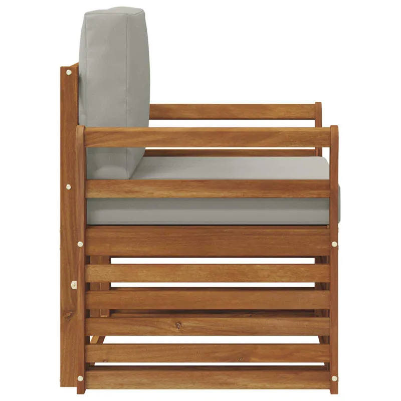 Lauko sofa Tvirta akacijos mediena ir poliesteris Natūrali
