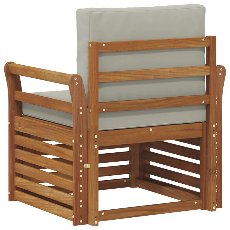 Lauko sofa Tvirta akacijos mediena ir poliesteris Natūrali