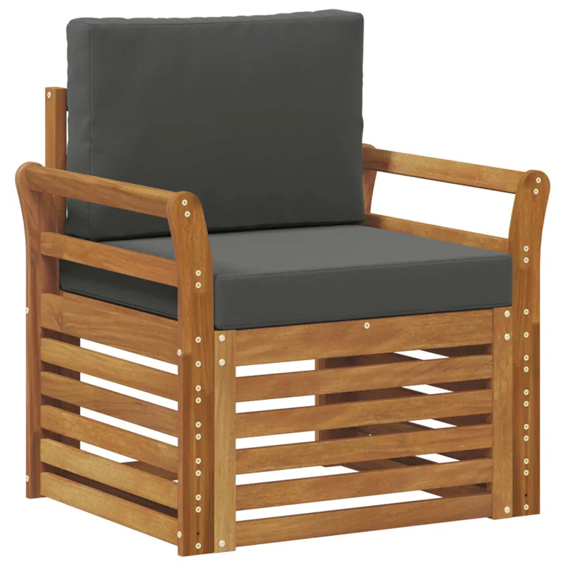 Lauko sofa Tvirta akacijos mediena ir poliesteris Natūrali