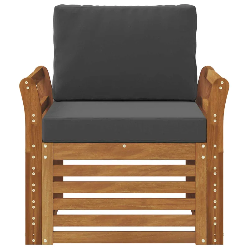 Lauko sofa Tvirta akacijos mediena ir poliesteris Natūrali