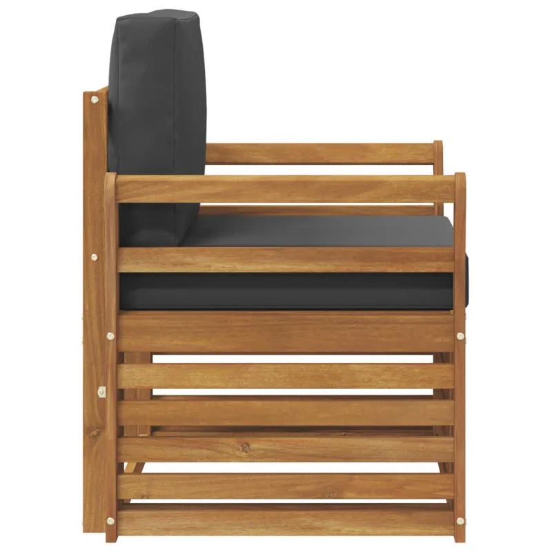 Lauko sofa Tvirta akacijos mediena ir poliesteris Natūrali