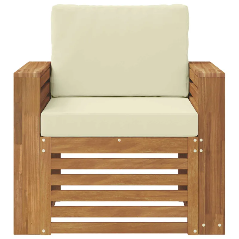 Lauko sofa Tvirta akacijos mediena ir poliesteris Natūrali