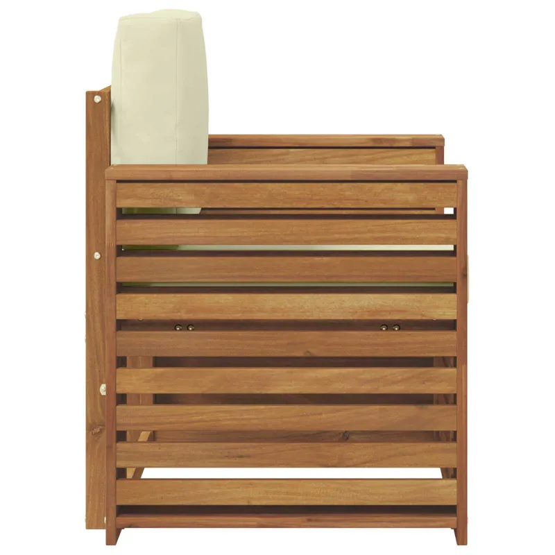 Lauko sofa Tvirta akacijos mediena ir poliesteris Natūrali