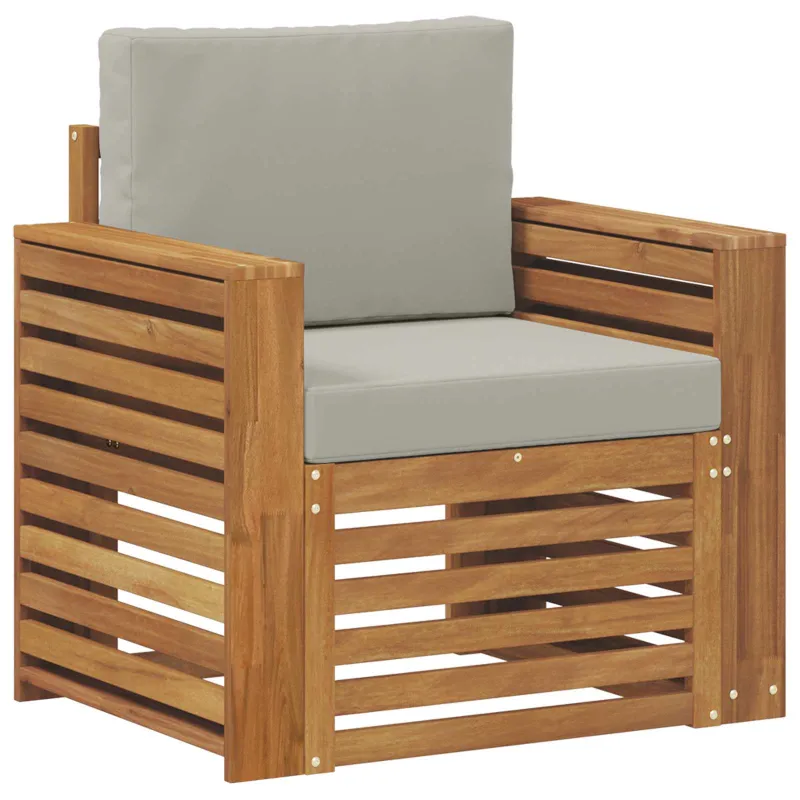 Lauko sofa Tvirta akacijos mediena ir poliesteris Natūrali