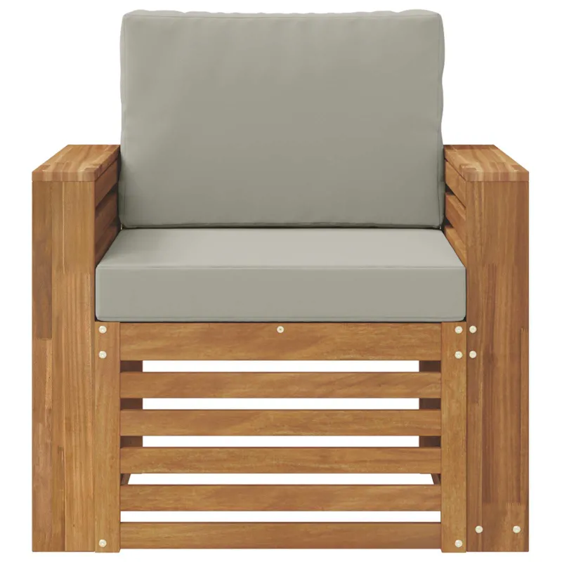 Lauko sofa Tvirta akacijos mediena ir poliesteris Natūrali