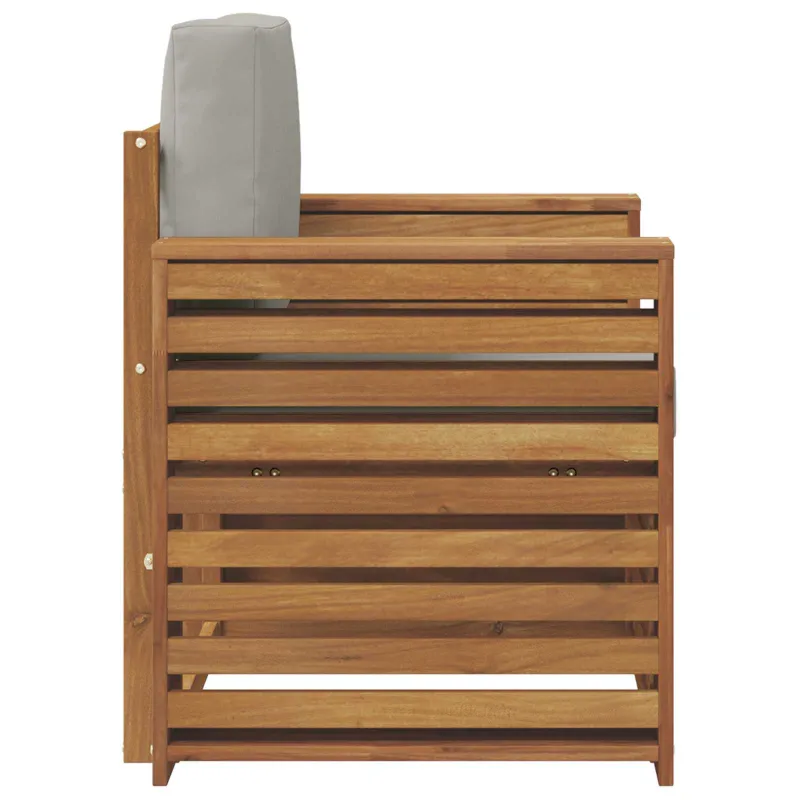 Lauko sofa Tvirta akacijos mediena ir poliesteris Natūrali