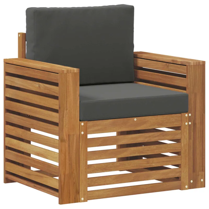 Lauko sofa Tvirta akacijos mediena ir poliesteris Natūrali