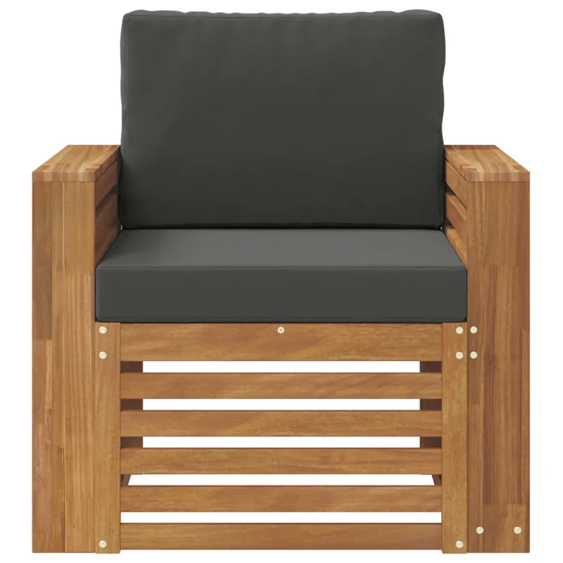 Lauko sofa Tvirta akacijos mediena ir poliesteris Natūrali