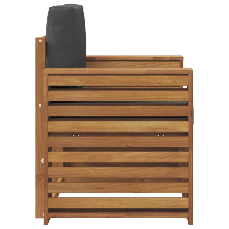 Lauko sofa Tvirta akacijos mediena ir poliesteris Natūrali