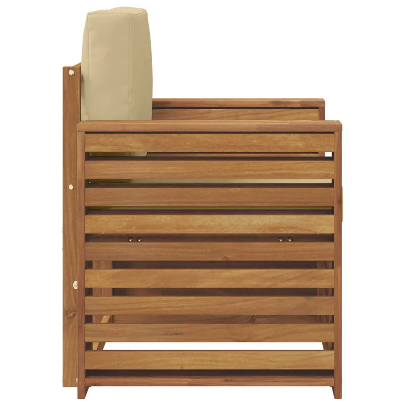 Lauko sofa Tvirta akacijos mediena ir poliesteris Natūrali