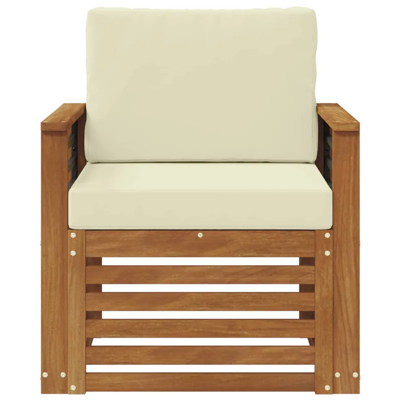 Lauko sofa Tvirta akacijos mediena ir poliesteris Natūrali