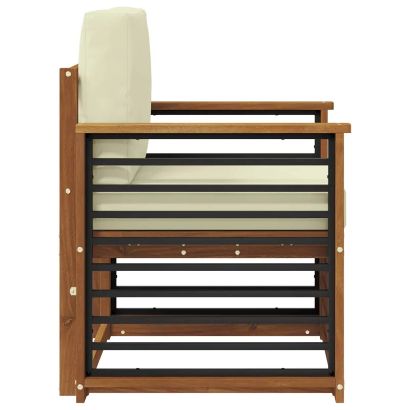 Lauko sofa Tvirta akacijos mediena ir poliesteris Natūrali
