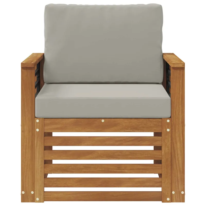 Lauko sofa Tvirta akacijos mediena ir poliesteris Natūrali