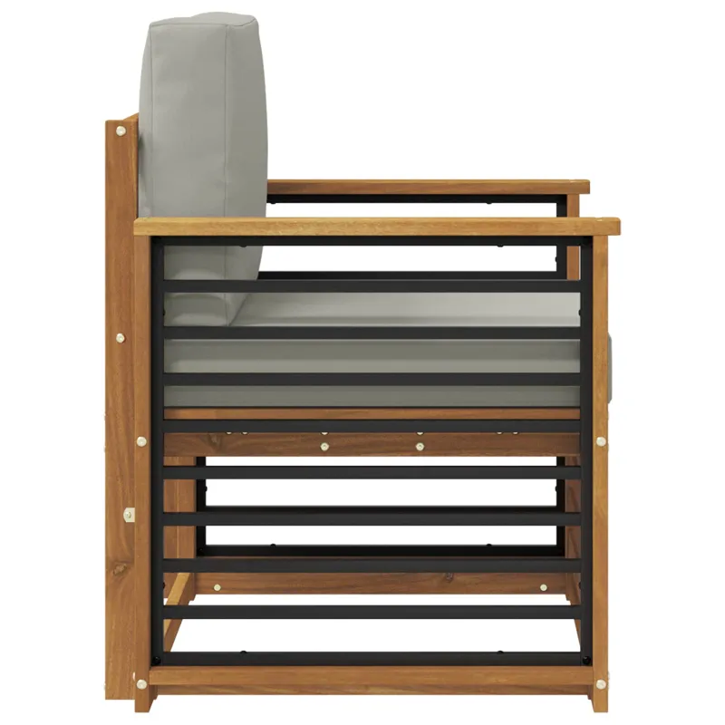 Lauko sofa Tvirta akacijos mediena ir poliesteris Natūrali