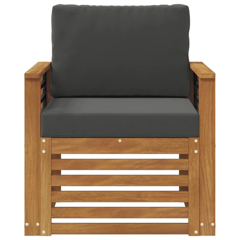 Lauko sofa Tvirta akacijos mediena ir poliesteris Natūrali