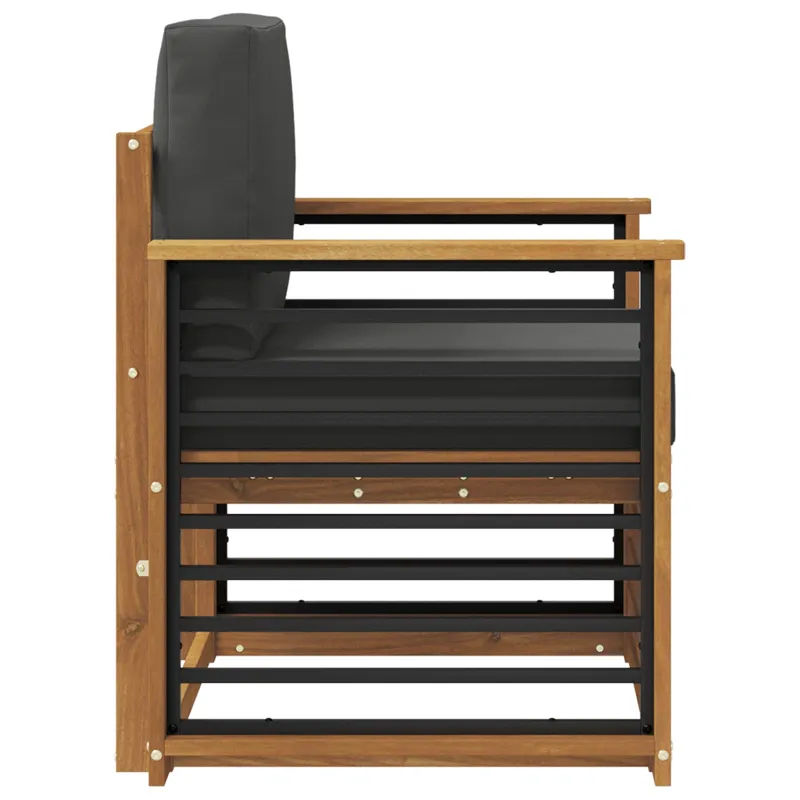 Lauko sofa Tvirta akacijos mediena ir poliesteris Natūrali