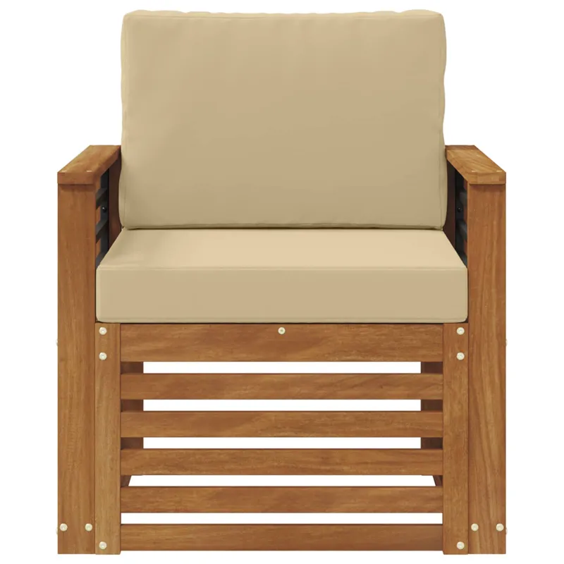 Lauko sofa Tvirta akacijos mediena ir poliesteris Natūrali