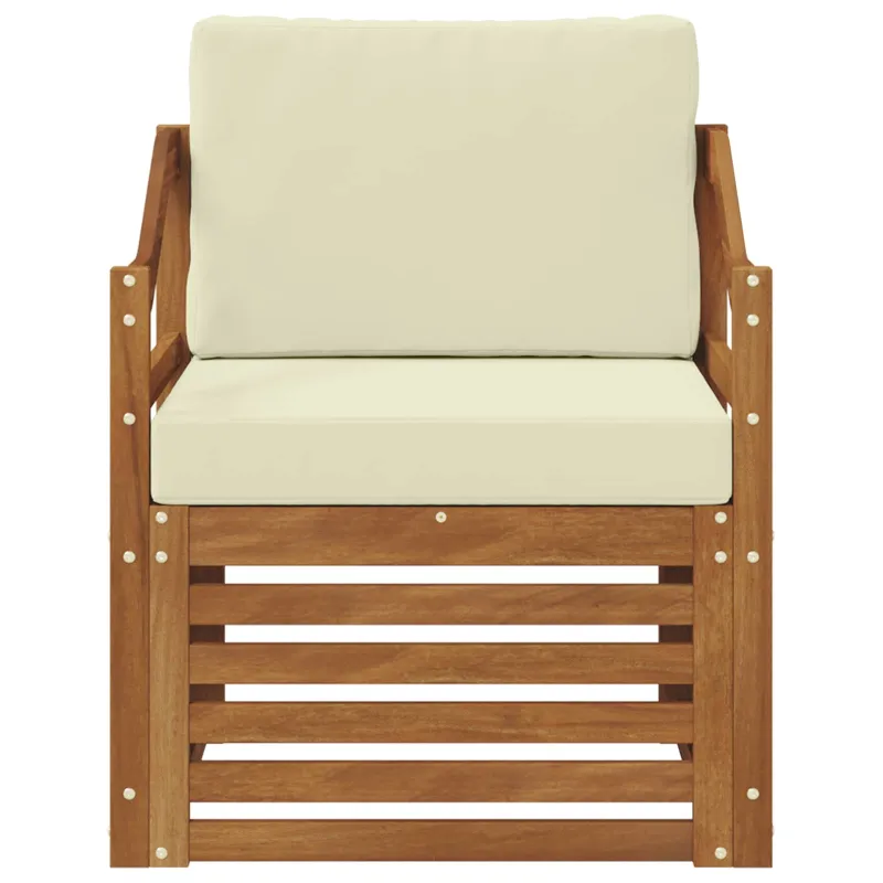 Lauko sofa Tvirta akacijos mediena ir poliesteris Natūrali