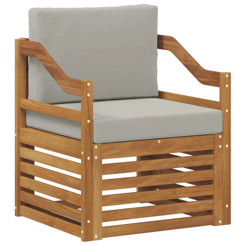 Lauko sofa Tvirta akacijos mediena ir poliesteris Natūrali