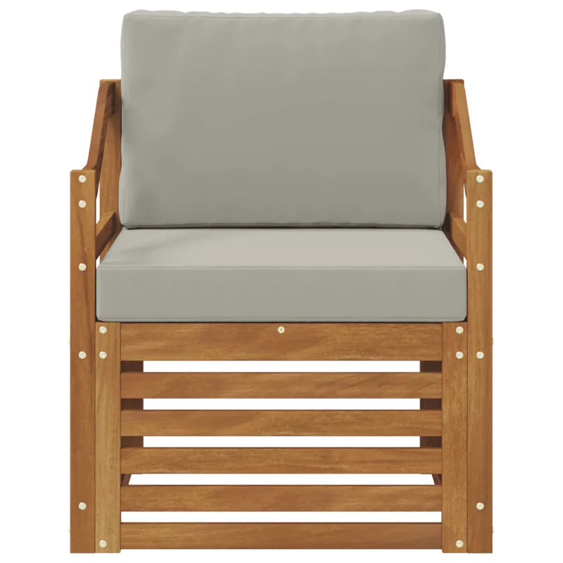 Lauko sofa Tvirta akacijos mediena ir poliesteris Natūrali