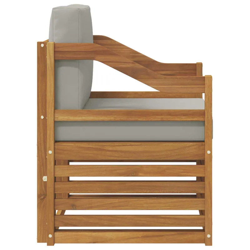 Lauko sofa Tvirta akacijos mediena ir poliesteris Natūrali