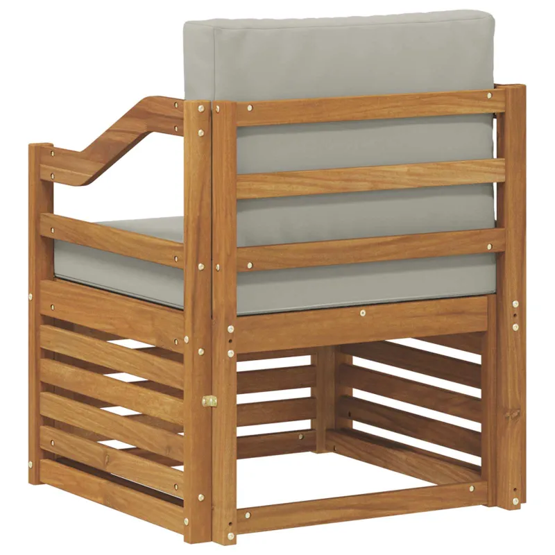 Lauko sofa Tvirta akacijos mediena ir poliesteris Natūrali