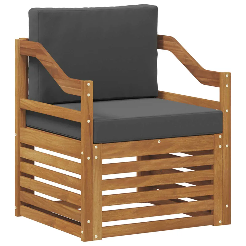 Lauko sofa Tvirta akacijos mediena ir poliesteris Natūrali
