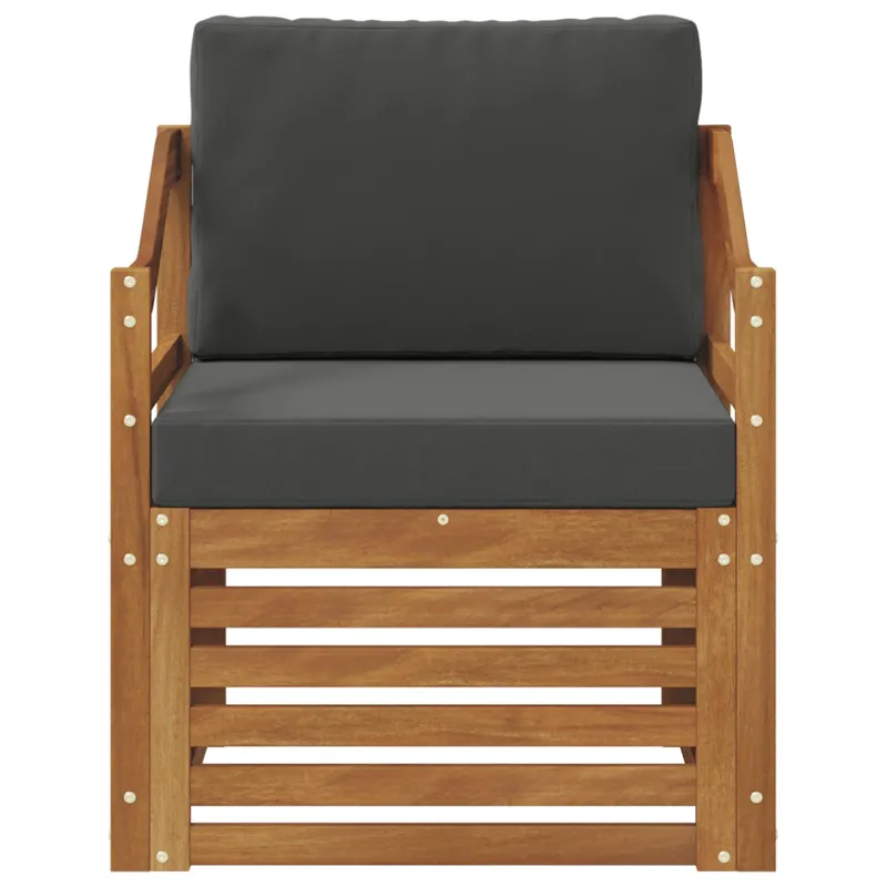 Lauko sofa Tvirta akacijos mediena ir poliesteris Natūrali