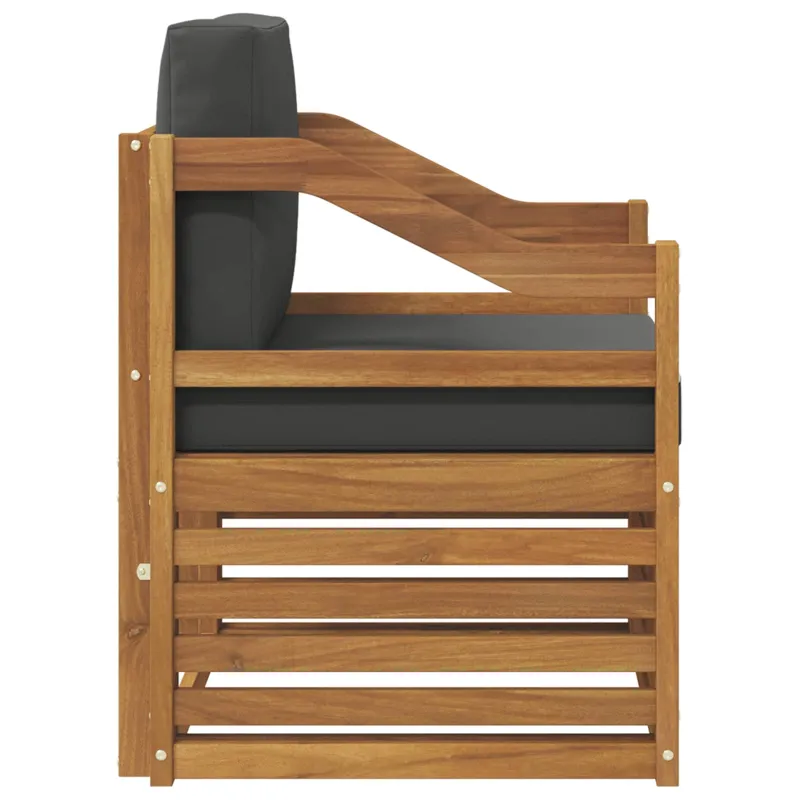 Lauko sofa Tvirta akacijos mediena ir poliesteris Natūrali