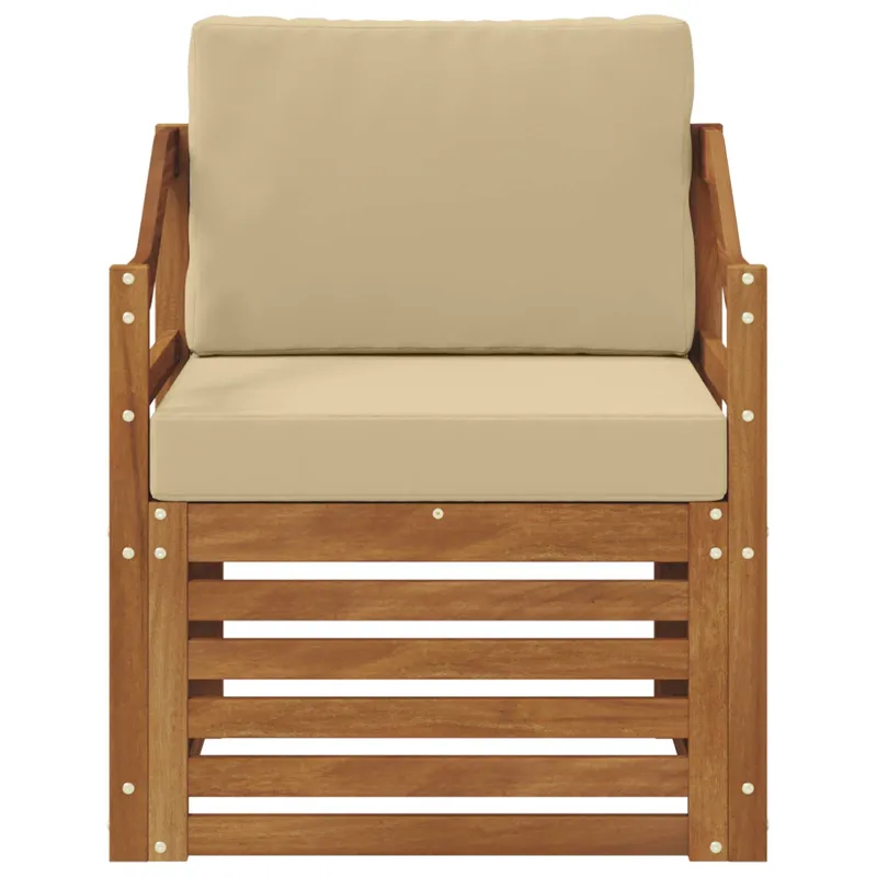 Lauko sofa Tvirta akacijos mediena ir poliesteris Natūrali