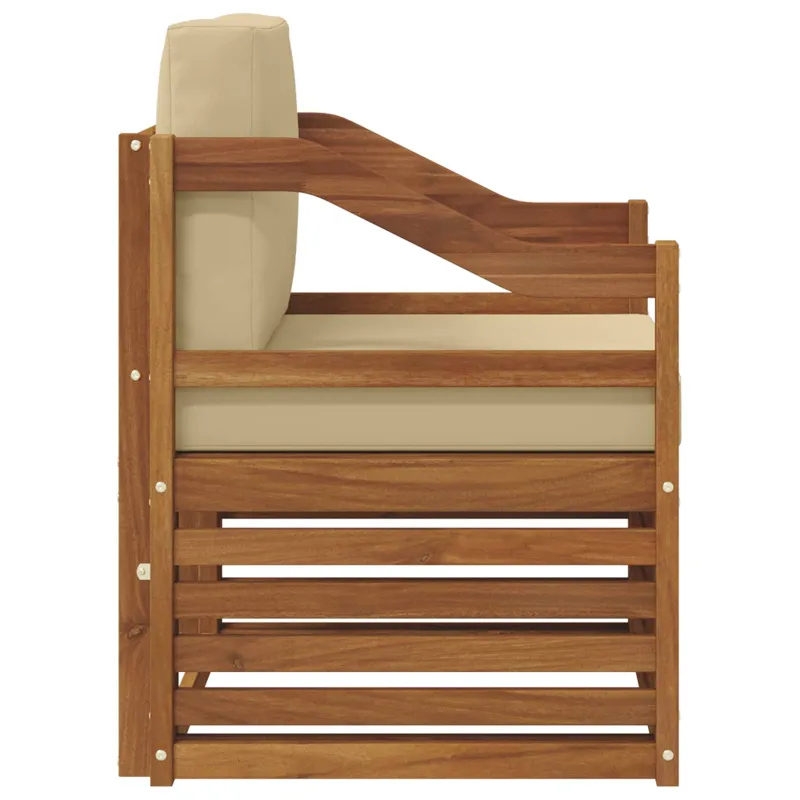 Lauko sofa Tvirta akacijos mediena ir poliesteris Natūrali