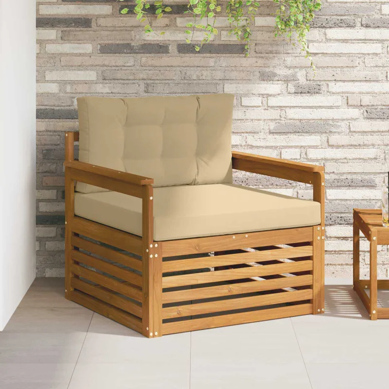Lauko sofa Tvirta akacijos mediena ir poliesteris