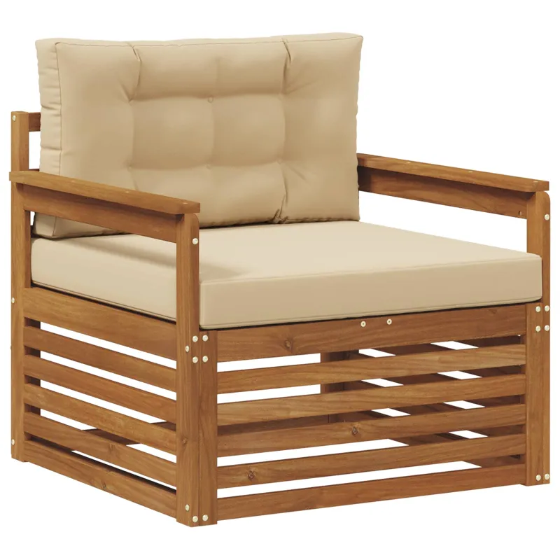 Lauko sofa Tvirta akacijos mediena ir poliesteris