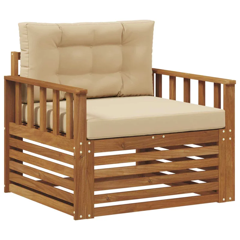 Lauko sofa Tvirta akacijos mediena ir poliesteris