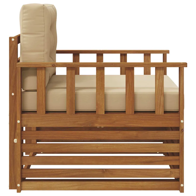 Lauko sofa Tvirta akacijos mediena ir poliesteris