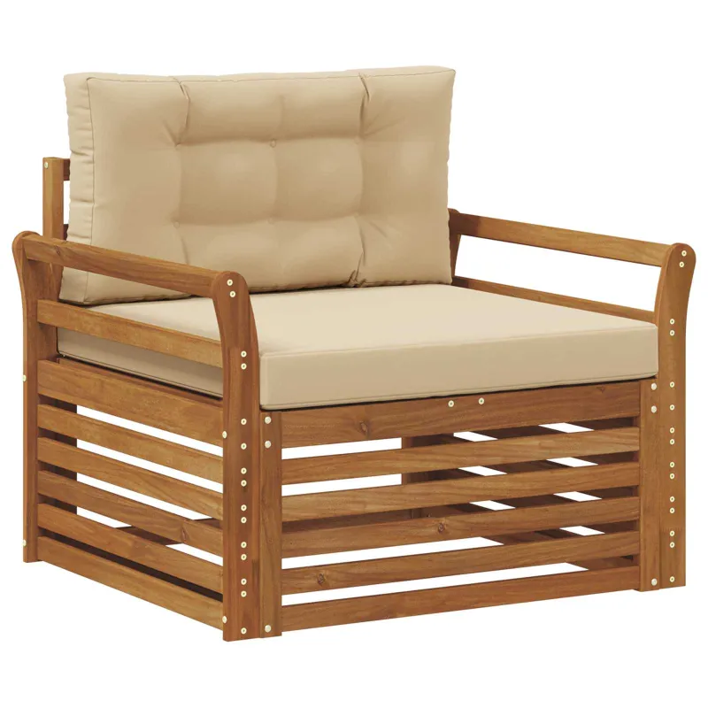 Lauko sofa Tvirta akacijos mediena ir poliesteris