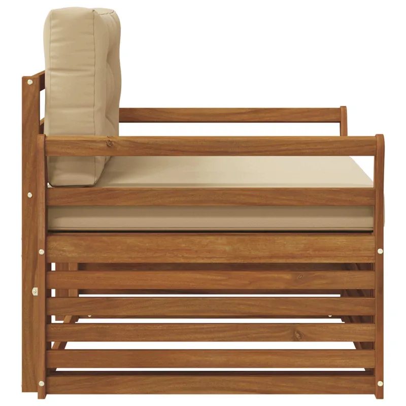 Lauko sofa Tvirta akacijos mediena ir poliesteris