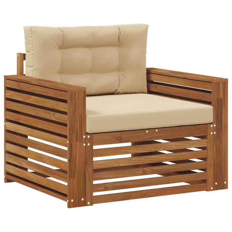 Lauko sofa Tvirta akacijos mediena ir poliesteris