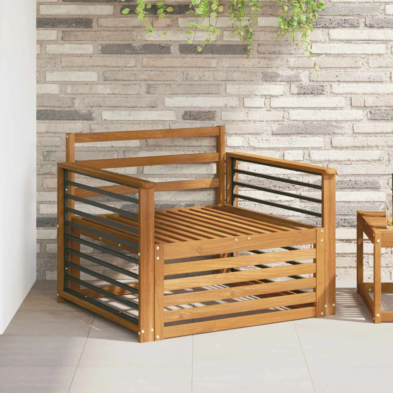 2 Vienetas Lauko sofa Natūrali