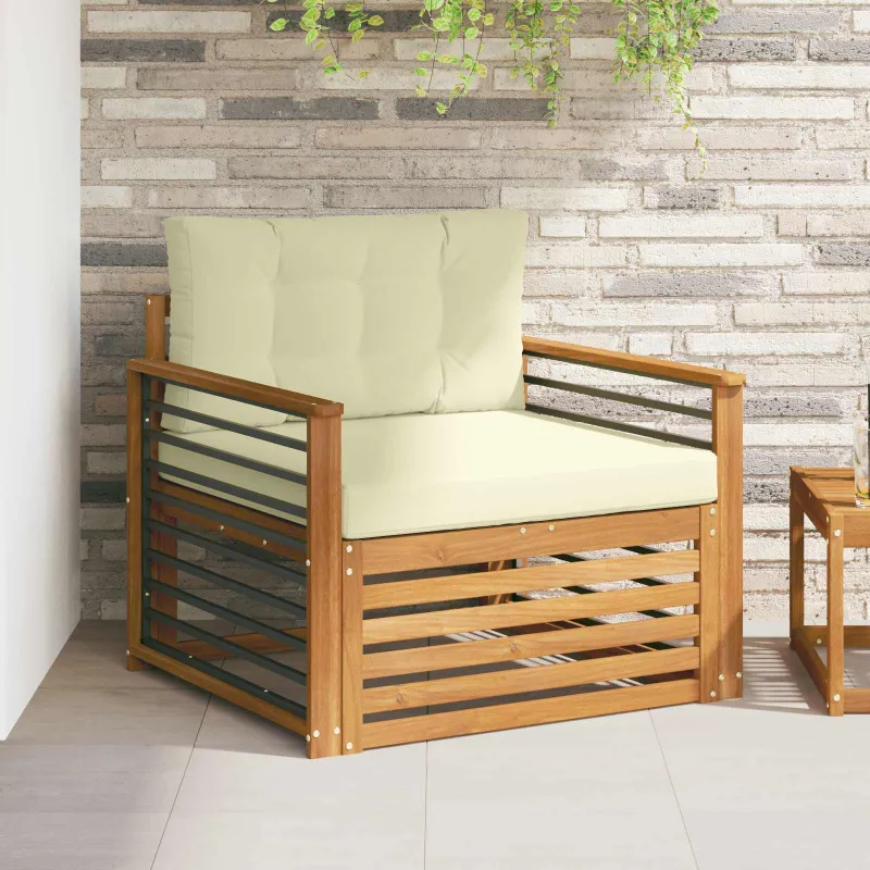 Lauko sofa Tvirta akacijos mediena ir poliesteris