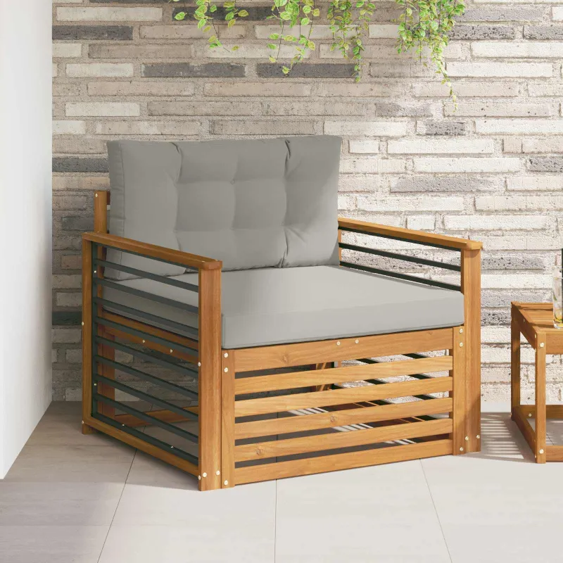 Lauko sofa Tvirta akacijos mediena ir poliesteris