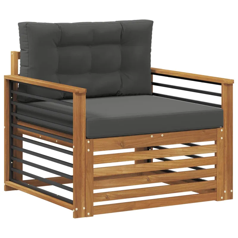 Lauko sofa Tvirta akacijos mediena ir poliesteris
