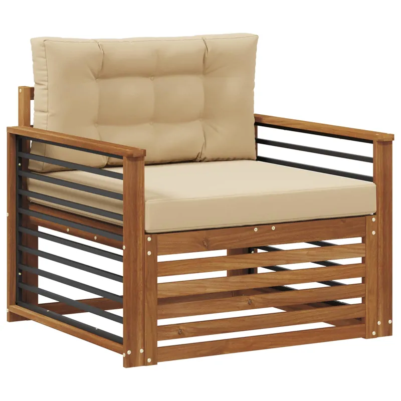 Lauko sofa Tvirta akacijos mediena ir poliesteris