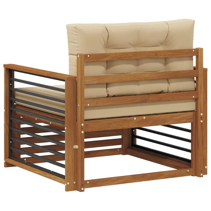 Lauko sofa Tvirta akacijos mediena ir poliesteris