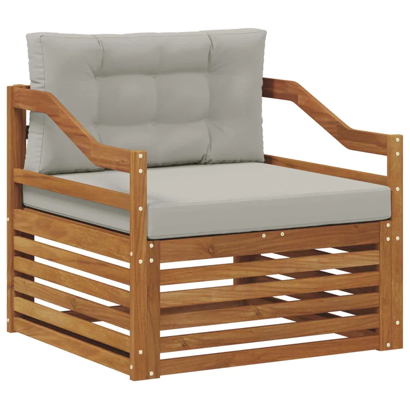 Lauko sofa Natūrali ir šviesiai pilka