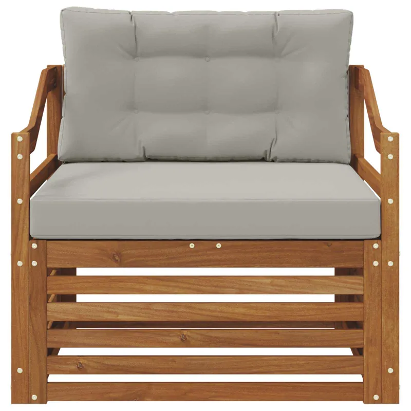 Lauko sofa Natūrali ir šviesiai pilka