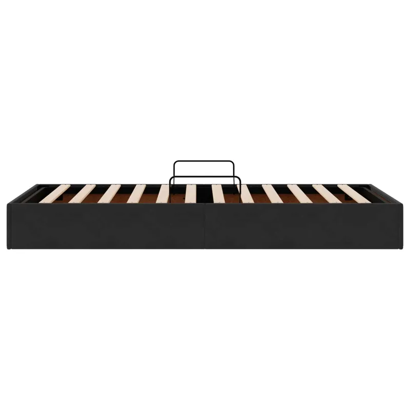 Otomano lovos rėmas su saugykla Juoda 90 x 200 cm Aksomas
