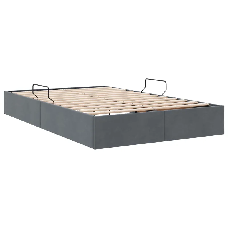 Otomano lovos rėmas Tamsiai pilka 120 x 200 cm Aksomas