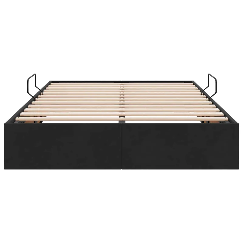 Otomano lovos rėmas su saugykla Juoda 120 x 200 cm Aksomas