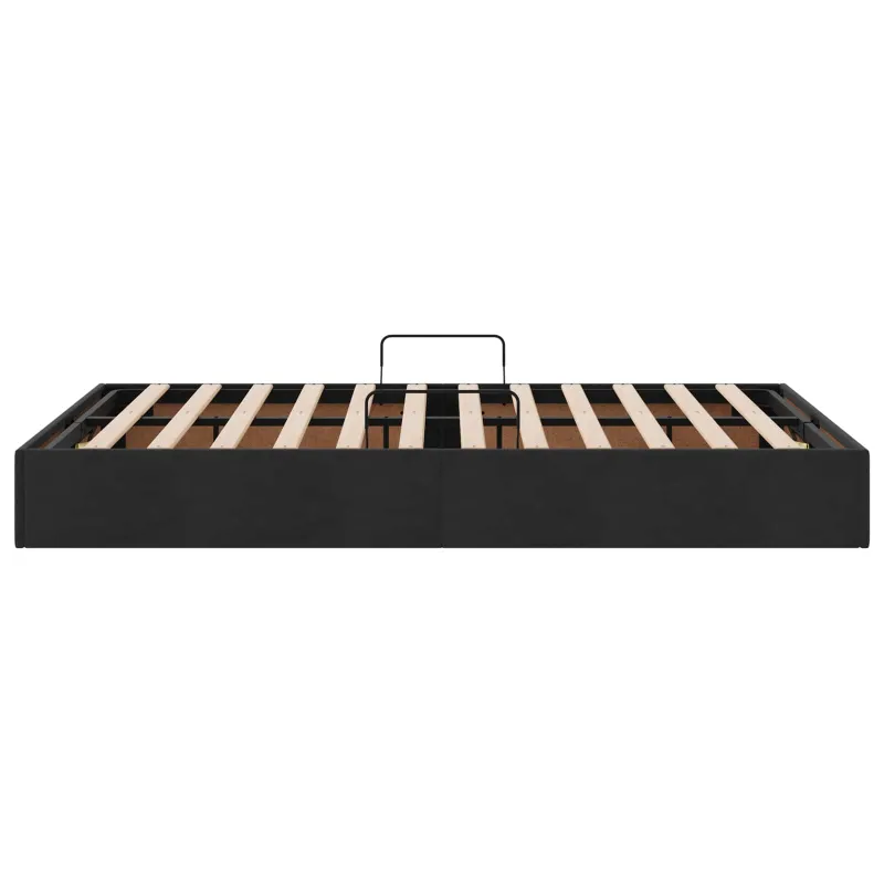 Otomano lovos rėmas su saugykla Juoda 120 x 200 cm Aksomas